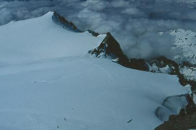 View from Pyramid down Sulphide Glacier